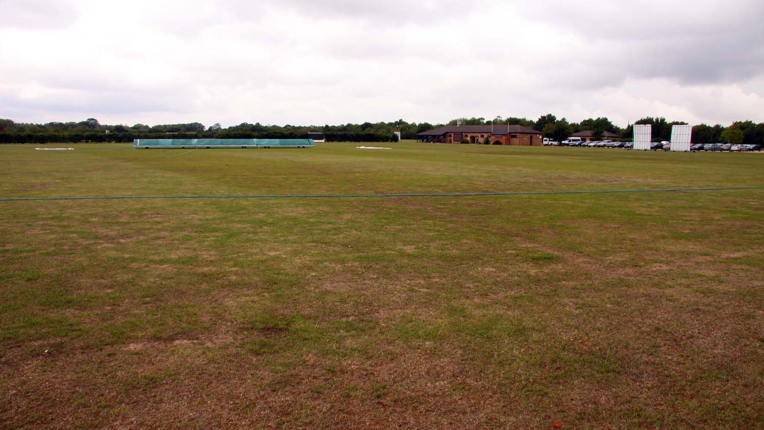 The cricket field and boundary at Bicester Sports Association Ground in Chesterton, home to Bicester and North Oxford Cricket Club, photographed in August 2010.